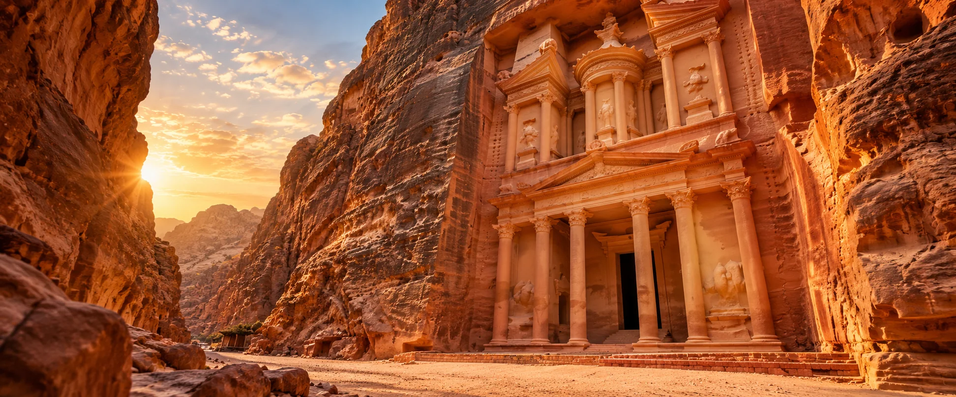 The Treasury at Petra, Jordan at golden hour