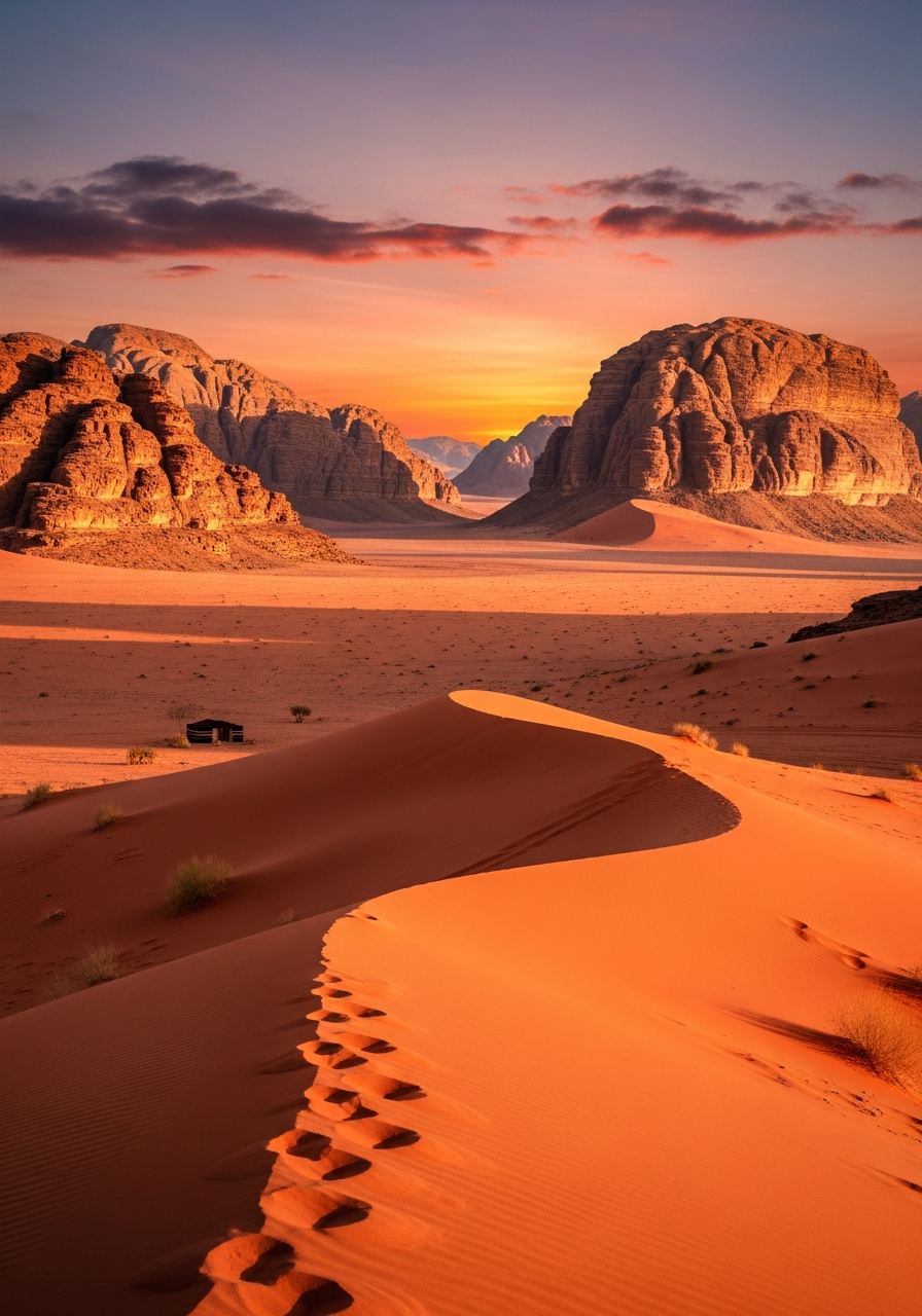 Wadi Rum desert landscape in Jordan